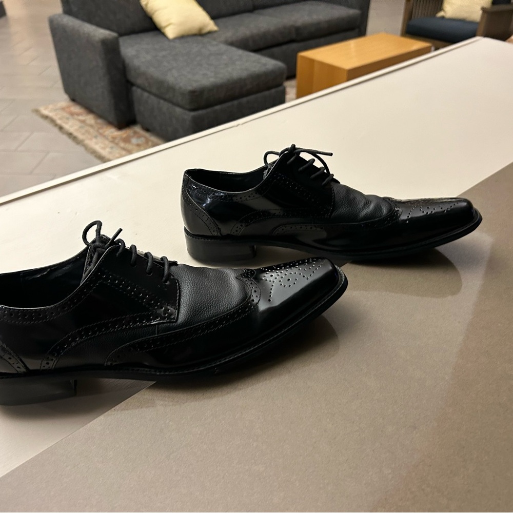 Giorgio V - Styled in Italy- leather- Very good shape-Size 12 1/2…Black cool - Picture 7 of 7